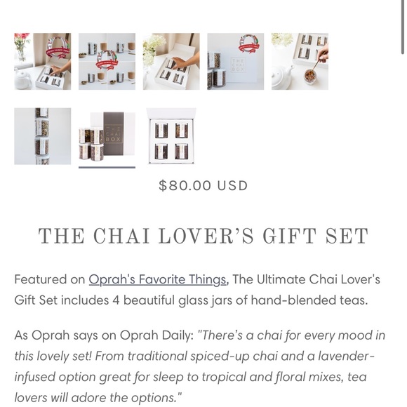 🫖NIB🫖 THE CHAI BOX The Chai Lover’s Gift Set Hand Blended Teas + Tea Infuser - Picture 2 of 6